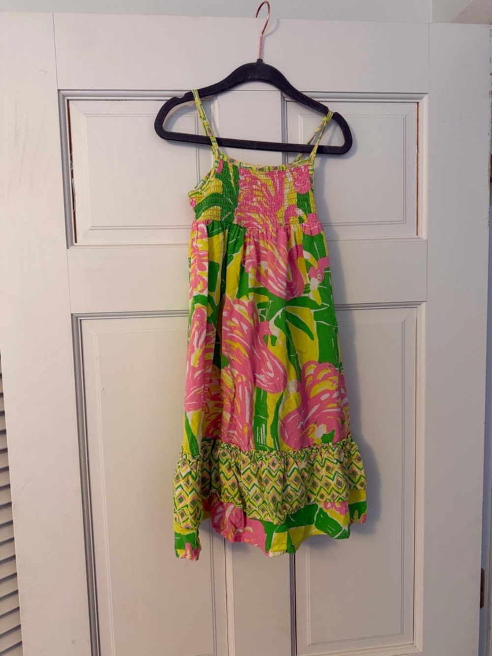 Lilly Pulitzer Pink & Green Tropical Floral Sundress 3T